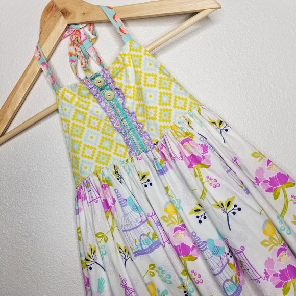 MATILDA JANE Size 8 PLATINUM Song Birds Ellie Sun Dress Girls Floral #2942 - Picture 2 of 8